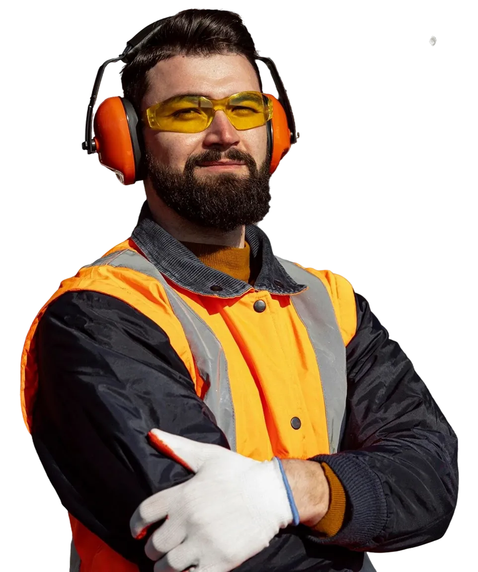 Imagem de trabalhador usando epis